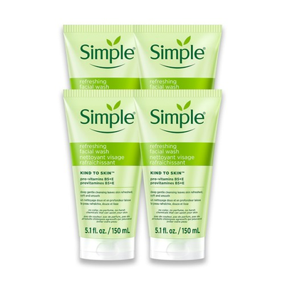 #ad Simple Kind To Skin Refreshing Facial Wash 4 pc Face Wash $29.99