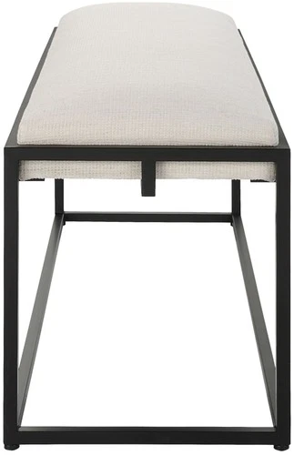 Uttermost 23674 Paradox 47"W Contemporary Iron Framed Upholstered - White - Picture 3 of 5