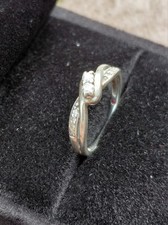 9ct White Gold Diamond Engagement Ring Size I 1.50g