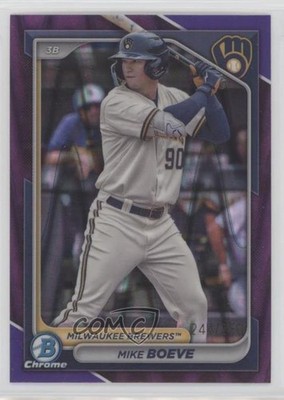 2024 Bowman Chrome Prospects Purple RayWave Refractor /250 Mike Boeve 6fs