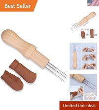 Compact 5-Piece Wool Felting Tool Kit - Metal Needles and Finger Protector
