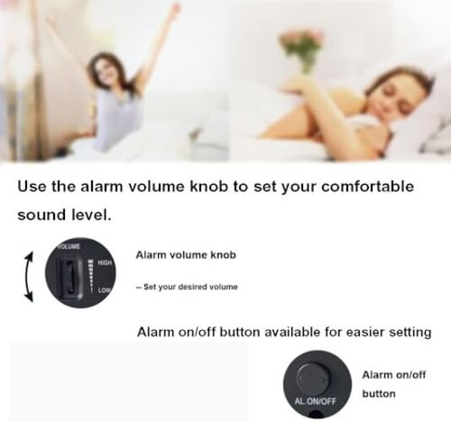 Sveglia Digitale LED, Luminosità e Volume Regolabili, Funzione Snooze, USB - Foto 3 di 6