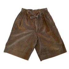 Vintage Sasson Corduroy Shorts Brown High Waisted Belted Pleated Size 25 5207