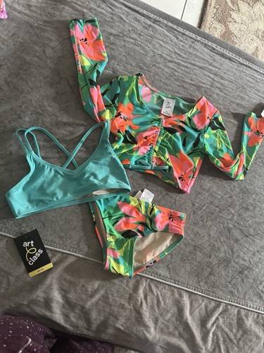 Art Class Kids Swim Set - 3 Pieces Green and Multicolor