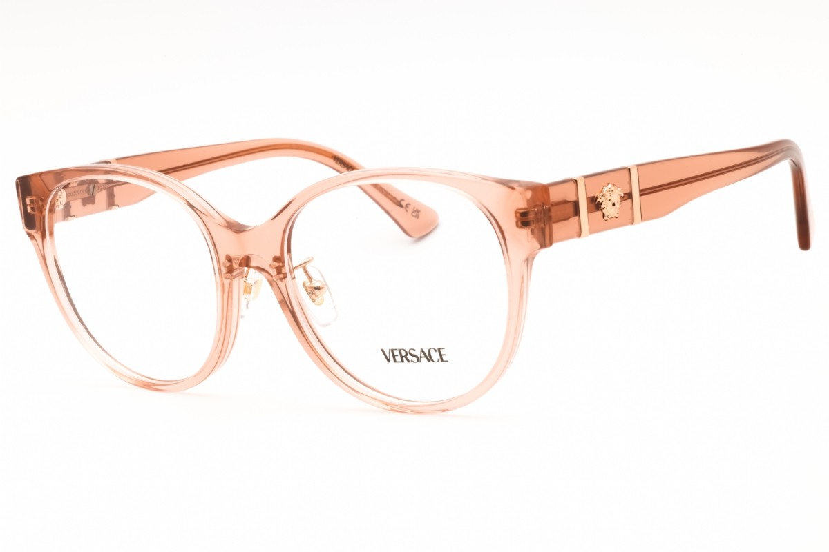 Versace VE3351D 5434 Peach Transparent 53mm Eyeglasses New Authentic