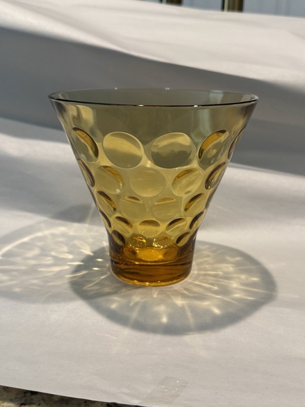 Hazel Atlas Eldorado Gold Glass Candy Dish, Vintage Glassware