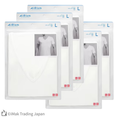 [5er-Pack] UNIQLO MEN AIRism Mesh V-Ausschnitt T-Shirt Anti-Geruch schnelltro...