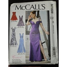 McCalls M7896 Misses Dresses Sewing Pattern Sizes 6-14 Uncut Formal Gown Evening
