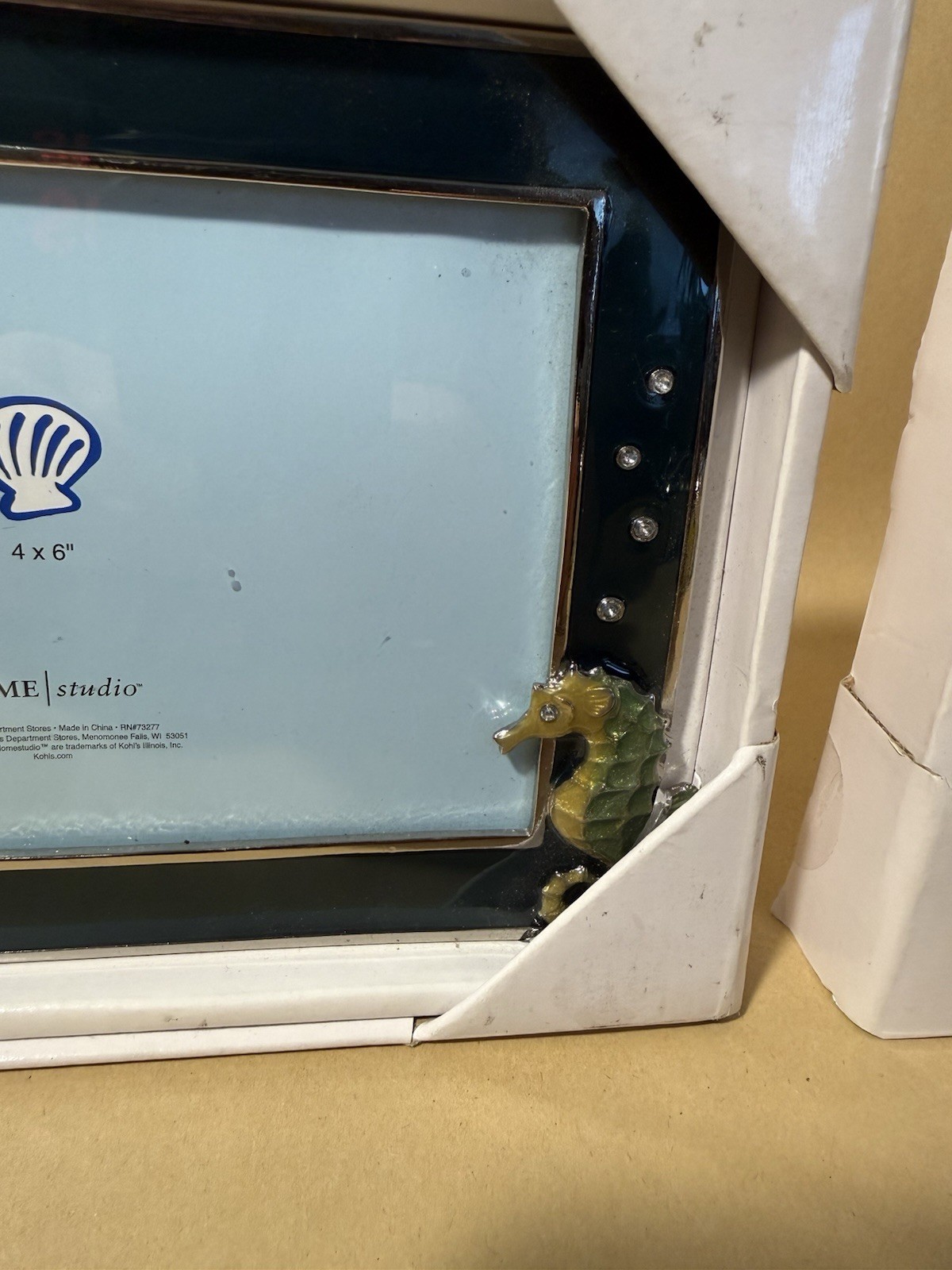 Set of 2 Nautical Picture Frames 4x6 - Seahorse & Starfish Coastal Decor