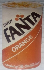 Vintage Enjoy Fanta Orange Cup Logo Sticker 4.25” Decal Coca-Cola Co. Authentic