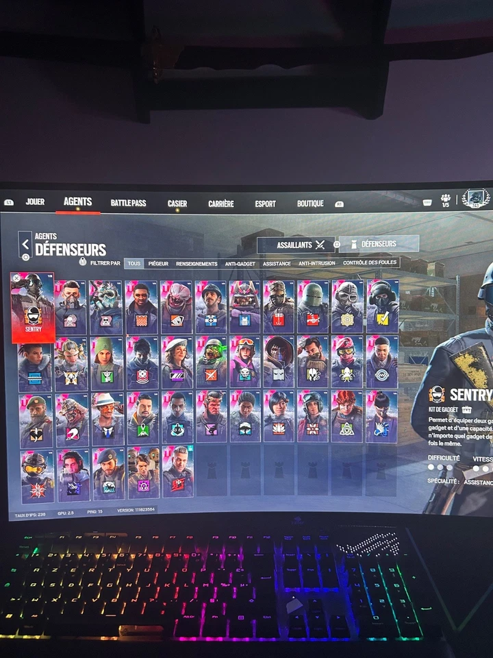 compte r6 4x champion 1200 euros de skin tous les agents débloquer - Photo 4/4
