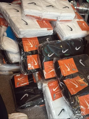 Kids 12 Pairs Black & White New Nike Socks One Size