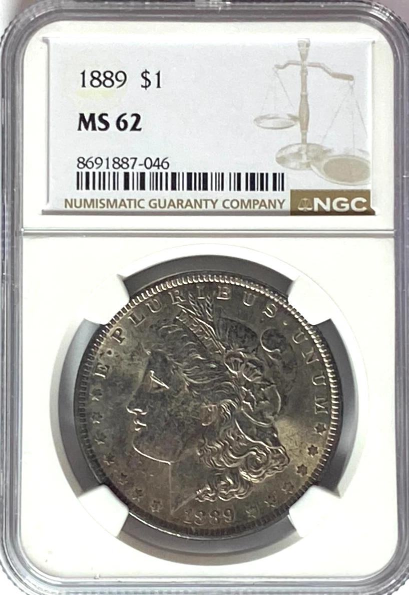 ・１８９８年・製作枚数１，２００枚・２２cm・ ・ MS 62 Graded 1889 Year Morgan US Dollars (1878-1921) for sale | eBay