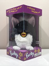 Vintage Black  White Furby 1998 Tiger Electronics In Box 70-800 Untested