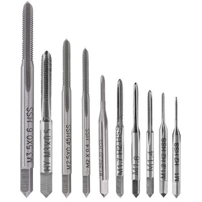10pcs Micro Taps Bits Mini Machine Screw Drill Tap Set Metric Thread Screws