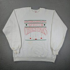Vintage White Christmas Xmas Holiday Sweatshirt Crewneck Men's Size Medium/Large