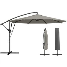 Outsunny 3 m Cantilever Parasol, Offset Umbrella with Cover and Wind Ropes