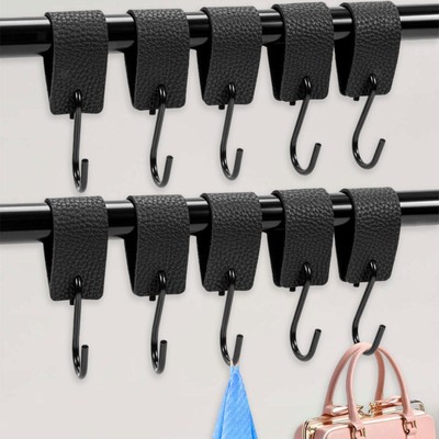 10 Stücke PU Leders Metallhaken Meter S haken stabil mit PU Loop Multi Purpose