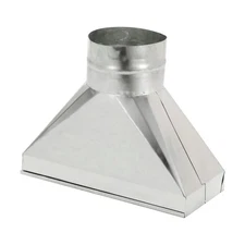 10" x 4" x 4" Straight Register Boot, Galvanized Steel Transition Rectangular...