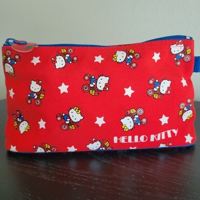 Rare Vintage Sanrio Smiles Hello Kitty Red Blue Zipper Bag Pouch Kidcore