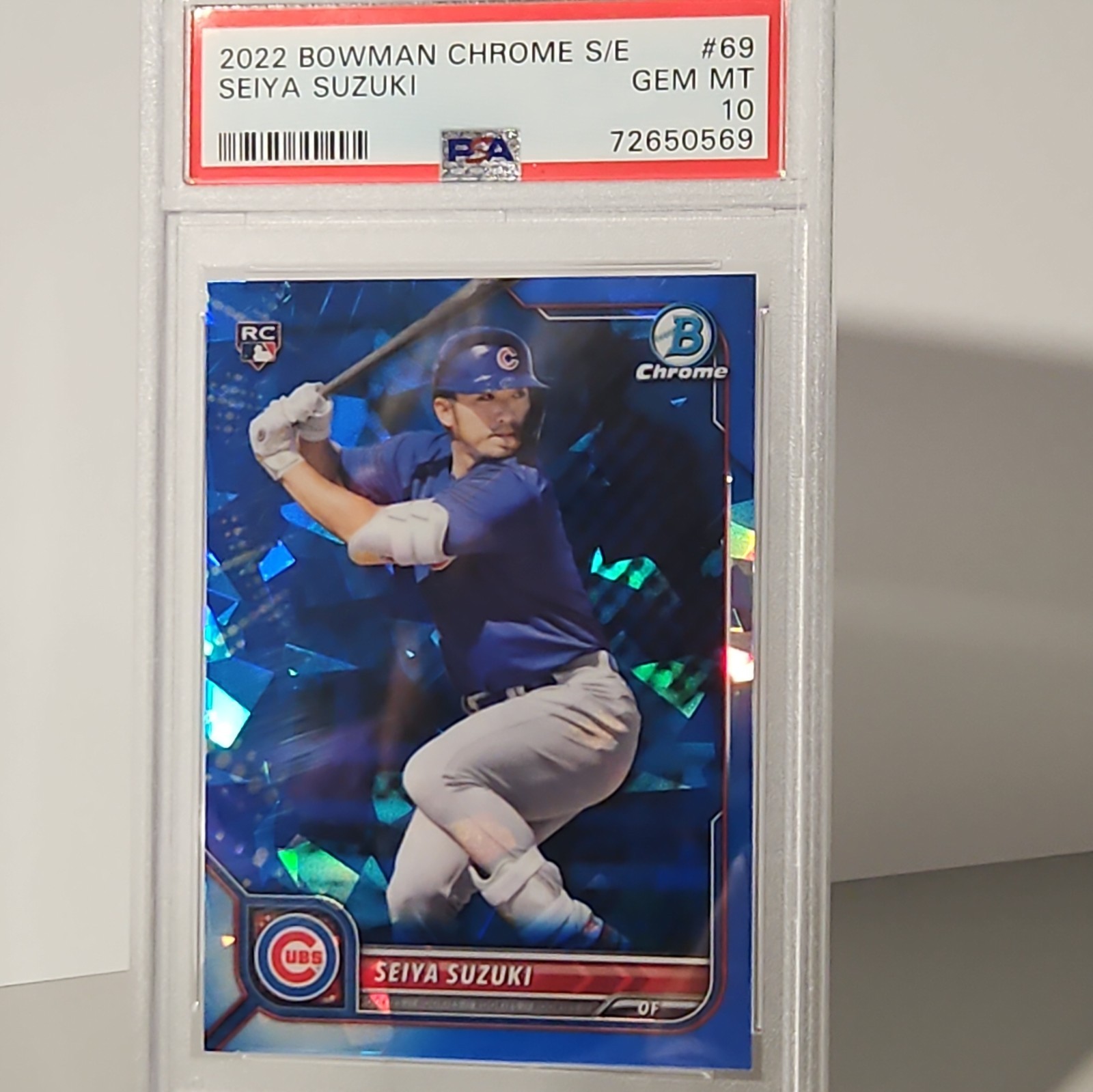 2022 Seiya Suzuki Bowman Chrome Sapphire Edition RC PSA 10 GEM MT #69 - Cubs