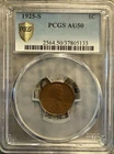 1925-San Fransisco Mint Lincoln Cent, PCGS AU50 Copper Penny Beautiful Coin