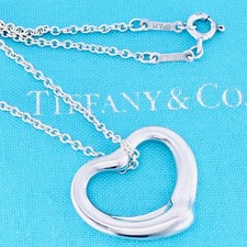 Collana con ciondolo cuore aperto grande Tiffany & Co. "larghezza 22,3 mm" ar...