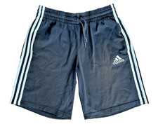 Adidas - Mens Essential 3-Stripes Single Jersey Sportswear Shorts - Sz M - Black
