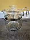 Vintage Pyrex 6 Cup Glass Percolator / Stovetop Coffee Pot USA 7756. Complete