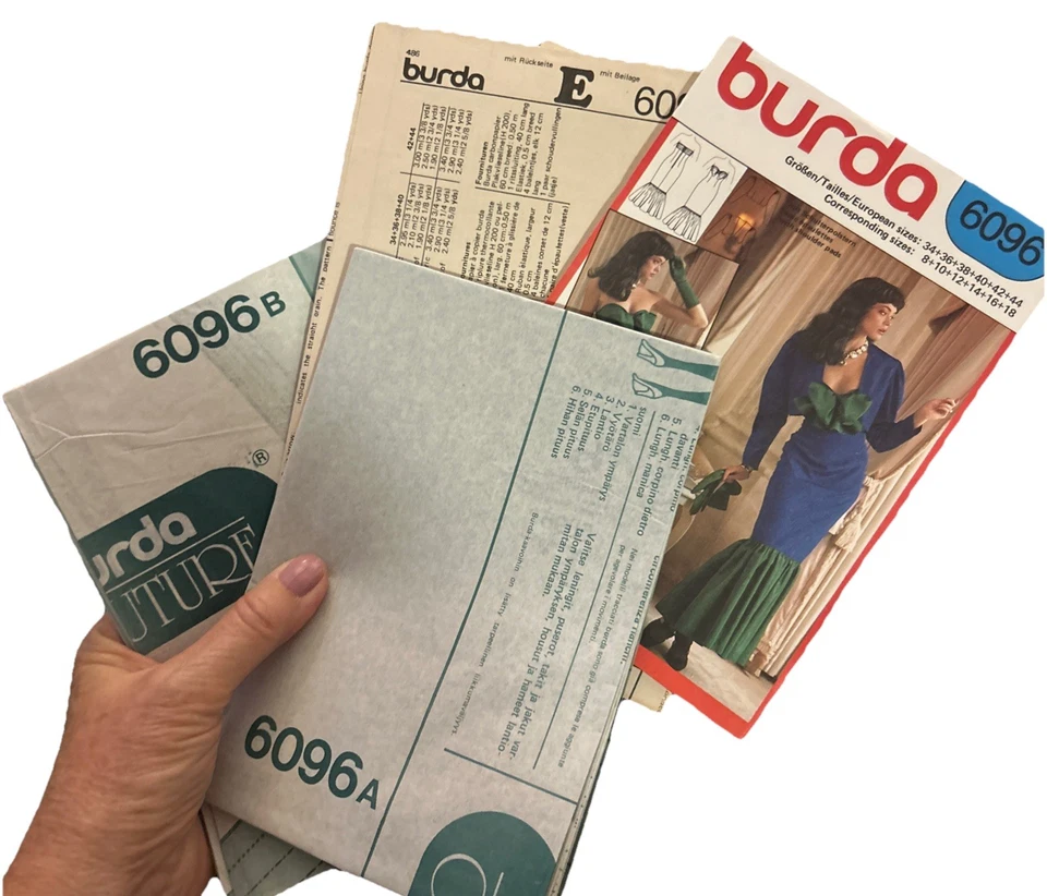 1980s Pullover Straight Loose Dress Burda 5451 Pattern 12-22 UNCUT SEALED - Image 2 of 2