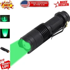 Rechargeable Green LED Flashlight with 3 Modes: Ideal for Hunters & Night Vision