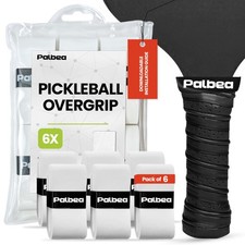 Pickleball OverGrip Tape - Pack of 6 - Extra Tacky White Pickleball Grip.