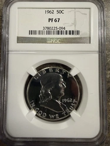 1962 Silver Proof Franklin 50c Half Dollar NGC PF67 Coin