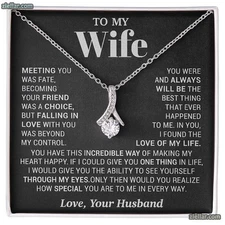 To My Wife Necklace, Romantic Jewelry Gift from Husband, Love Message Pendant