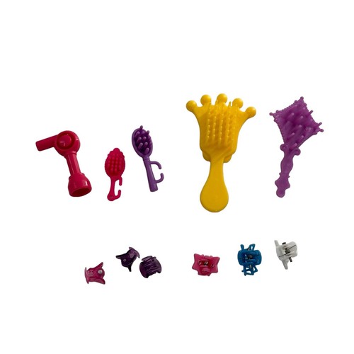 Barbie Fashion Doll Salon Accessories Lot Hair Brush Blow dryer Clips