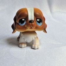LITTLEST PETSHOP #76 /2004 HASBRO DOG CHIEN SAINT BERNARD MARRON BLANC YEUX BLEU