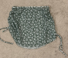 Swimsuit Skirt Mesh Cover Up Side Tie Girls Sz Youth 11/12 Green Floral Fun