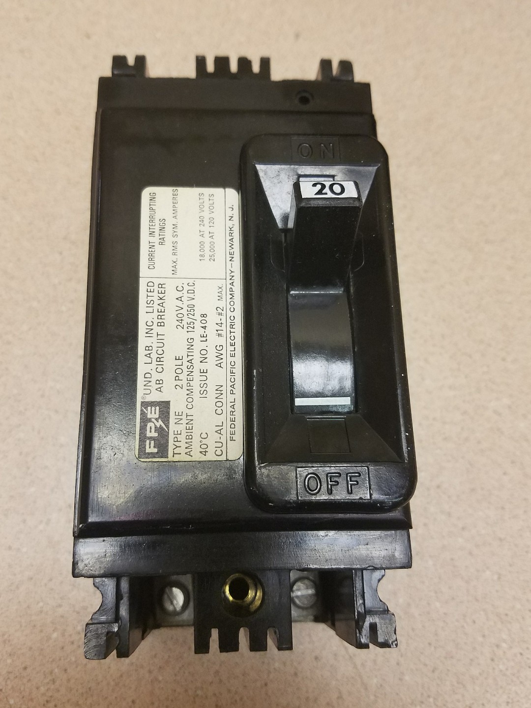 FPE/AMERICAN NE22020 BREAKER 240V