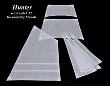 Mamoli Hunter 1:72 - set of sails sewed on CNC machine