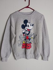 Disney Mickey Mouse And Friends Heather Gray Sweatshirt Junior Girls Size M...