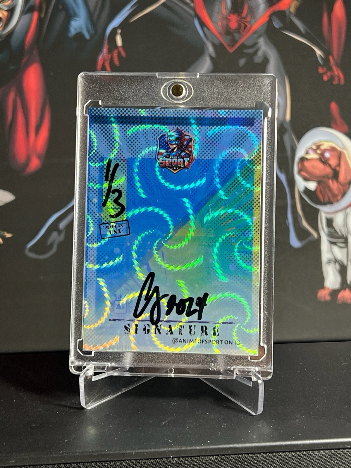 De'Von Achane 2024 Anime of Sport Swag Cartoon Teal Wave Prism