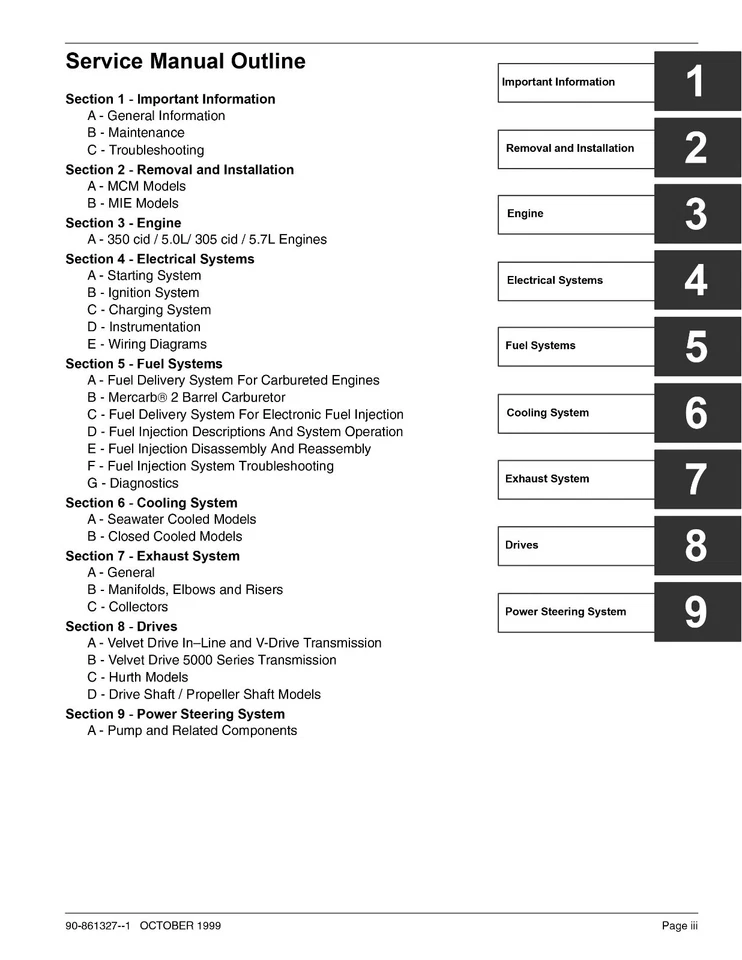Manual de servicio Mercruiser Mercury #24 GM V8 305 5,0 L 350 CID 5,7 L CORREO PRIORITARIO Foto 2 de 4