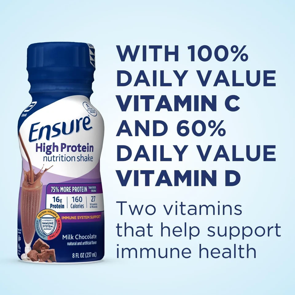 (24 Pack) Ensure PLUS Nutrition Protein Shake with Fiber, Milk Chocolate, 8oz - Image 3 of 4