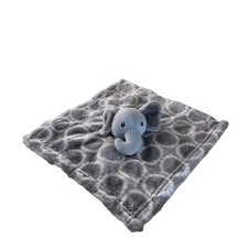 HB Hudson Baby Plush Gray White Circle Ring Elephant Security Blanket Lovey 14"