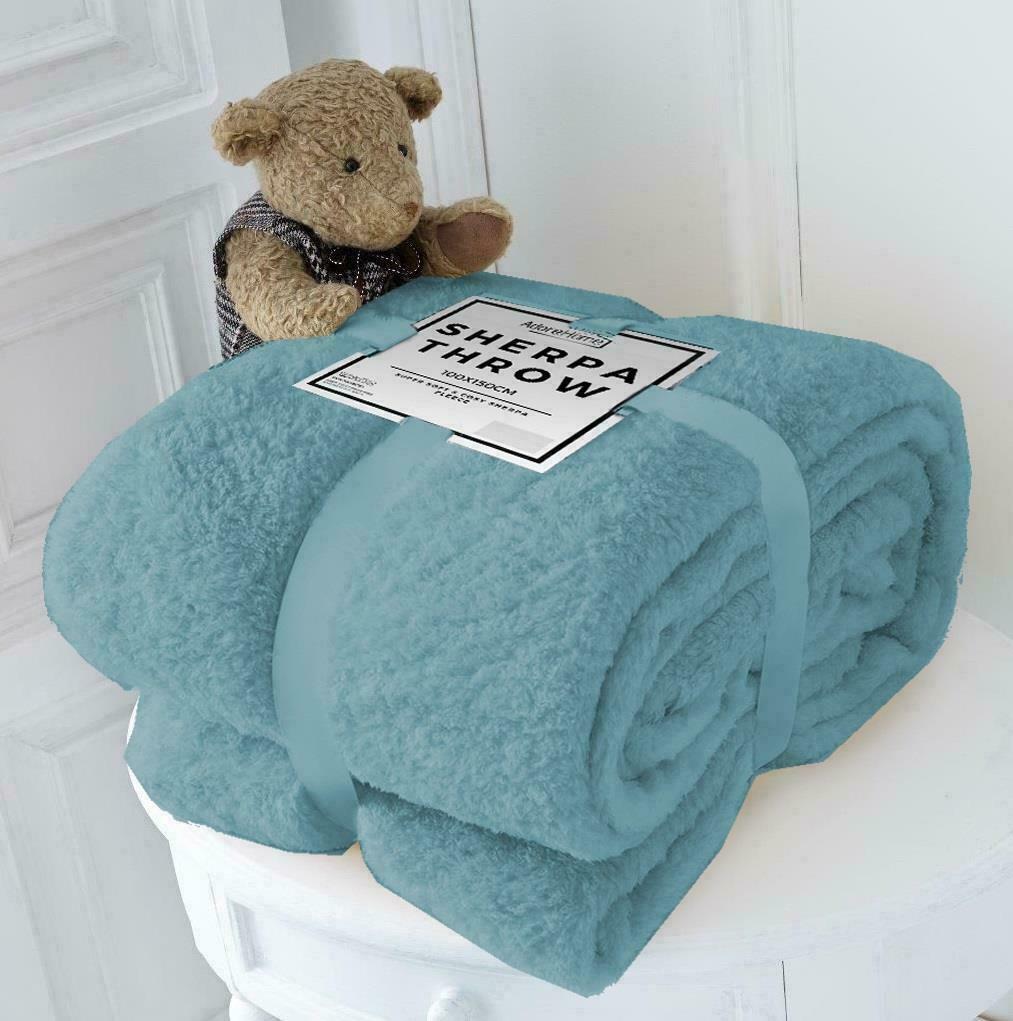 Teddy Sherpa Fleece Throw Blanket Super Soft Fluffy Warm Cosy