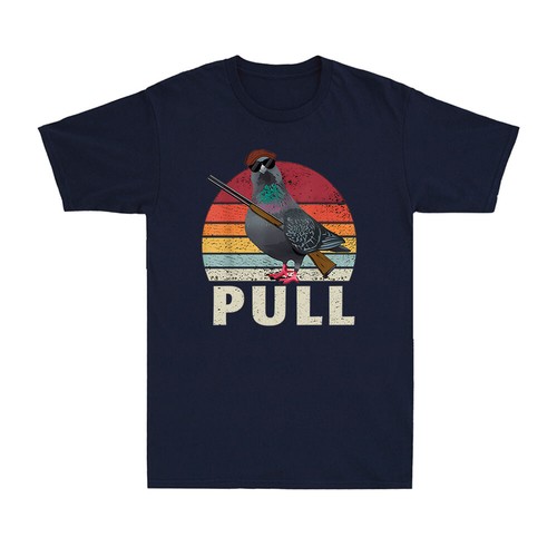 Pull Clay Pigeon Target Trap Shooting Skeet Shooting Gun Men's Cotton T-Shirt - Picture 5 of 10