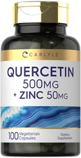 Quercetin 500mg with Zinc | 100 Capsules | Non-GMO, Glutren Free | by Carlyle