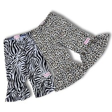    FREE SHIPPING    2 Pairs of Girls Size 7/8 Ruffle Girl Animal Print Pants