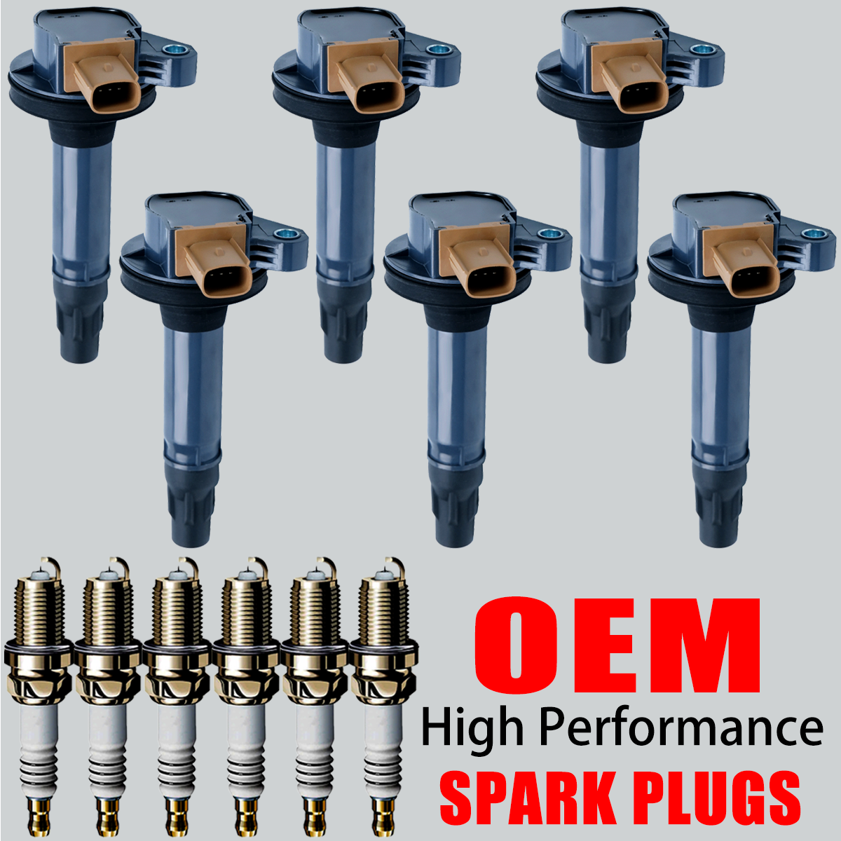 6X OEM Ignition Coils & Iridium Spark Plugs For Ford F-150 Expedition 3.5L UF646