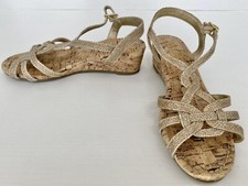 MIA Gold Wedge Sandals girls size 12